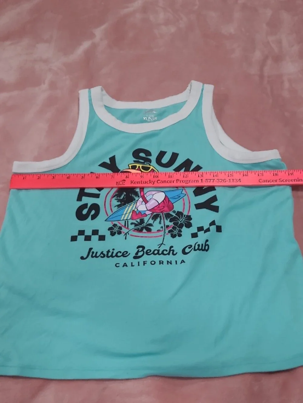 Justice Aqua Blue Stay Sunny Tank Top
